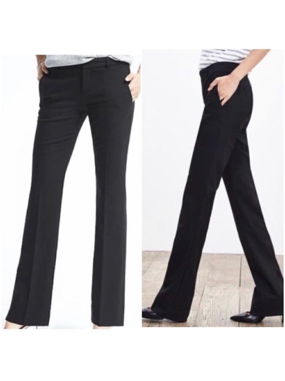 Banana Republic Martin Fit Wool Straight Leg Black Dress Pants, size 8